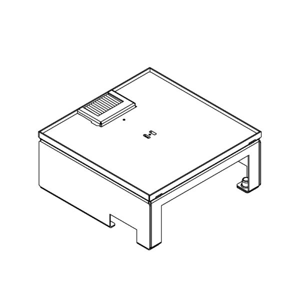 Produktbild UBD 212 052  -  Unterflur-Bodendose UBD 210 inkl. Deckel, flach (SVZ), ohne Kante, 5mm Vertiefung und 1 Bürstenauslass
